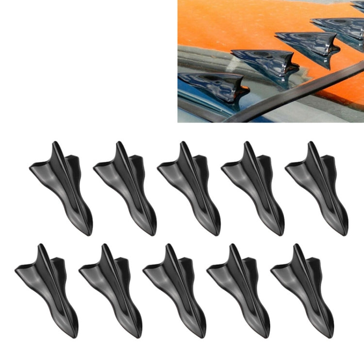 10 PCS Universal Car Black Shark Fin Diffuser Vortex Generator Roof Spoiler - Decorative Sticker by buy2fix | Online Shopping UK | buy2fix