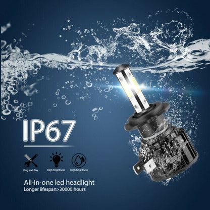 F8 H7 2 PCS 22W 3000LM 6000K Four Side DOB LED Headlight Fog Light Bulbs High Beam Conversion Kit DC 9-32V - In Car by buy2fix | Online Shopping UK | buy2fix