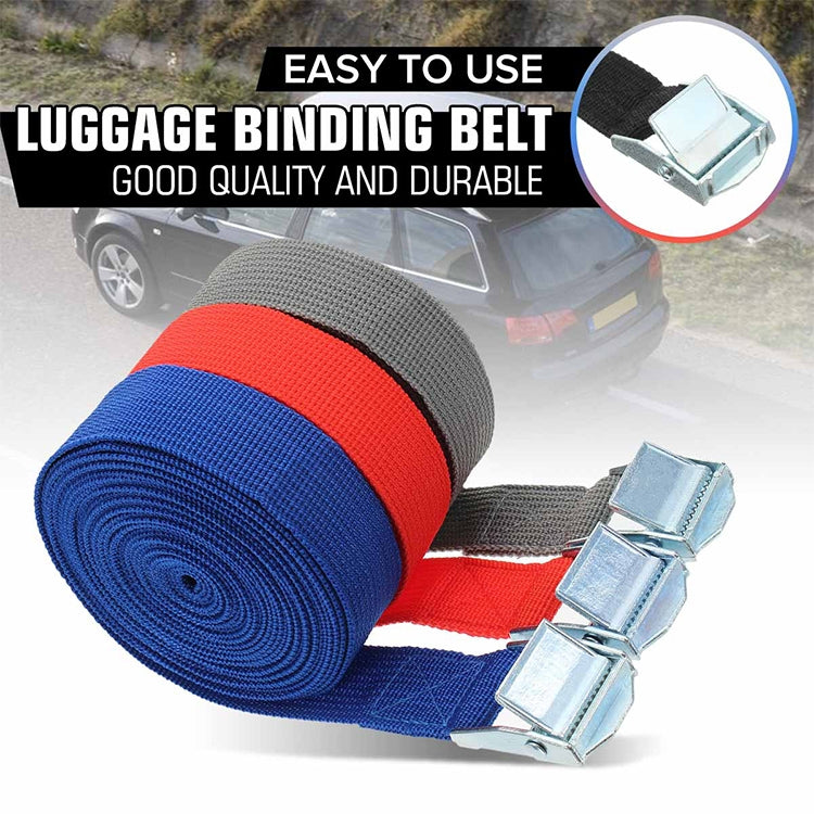 Car Tension Rope Luggage Strap Belt Auto Car Boat Fixed Strap with Alloy Buckle,Random Color Delivery, Size: 25mm x 2m - Roof Racks by buy2fix | Online Shopping UK | buy2fix