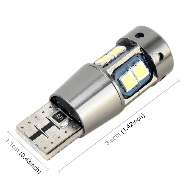 2 PCS T10 DC12V / 2.3W / 6000K / 180LM 10LEDs SMD-3030 Car Clearance Light, with Decoding - In Car by buy2fix | Online Shopping UK | buy2fix