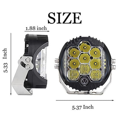 5 inch DC12V-24V 5000LM 6500K 50W Car LED Headlight for Jeep Wrangler / Harley - In Car by buy2fix | Online Shopping UK | buy2fix