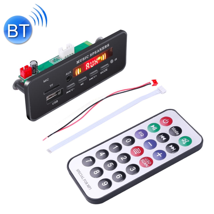 Car 12V 2x3W Audio MP3 Player Decoder Board FM Radio TF USB 3.5mm AUX, with Bluetooth & Recording Call Function & Remote Control -  by buy2fix | Online Shopping UK | buy2fix