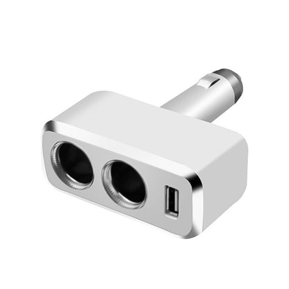 SHUNWEI SD-1909 80W 0.8A Car 2 in 1 USB Charger 90 Degree Free Rotation Cigarette Lighter (White) - Cigar Socket by SHUNWEI | Online Shopping UK | buy2fix