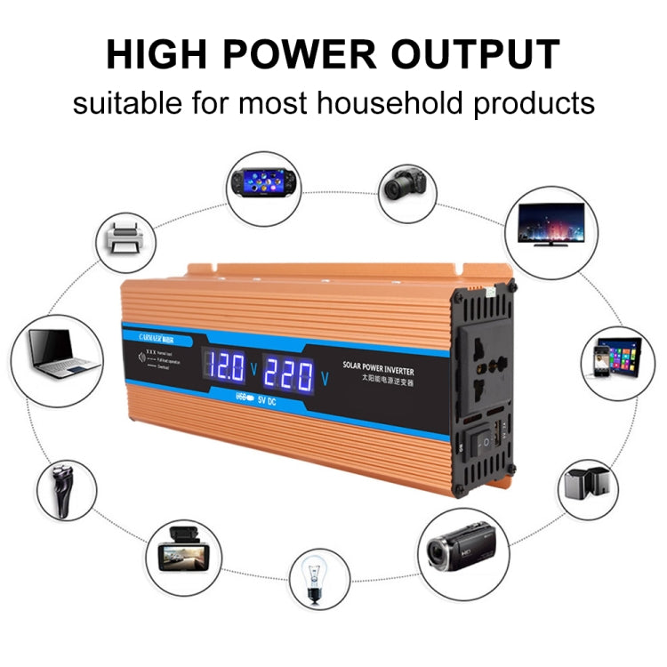 Carmaer 48V to 220V 1600W Car Multi-function Double Digital Display Inverter Household Power Converter - In Car by buy2fix | Online Shopping UK | buy2fix