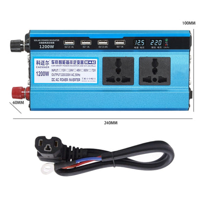 Carmaer 48V to 220V 1200W Double Socket Car Double Digital Display Inverter Household Power Converter - In Car by buy2fix | Online Shopping UK | buy2fix