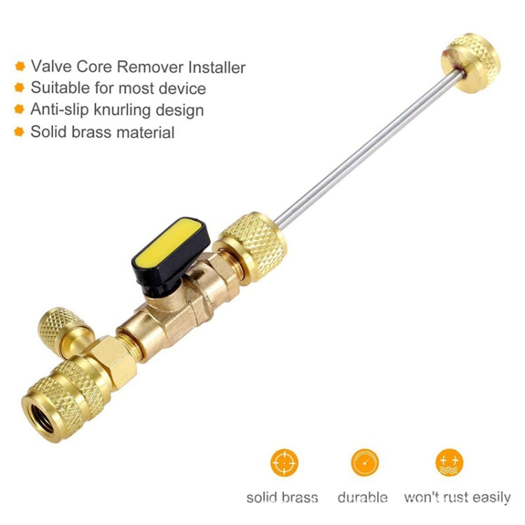 R410A R22 Spool Remover Installation Tool with Dual Size SAE 1/4 and 5/16 Ports - In Car by buy2fix | Online Shopping UK | buy2fix