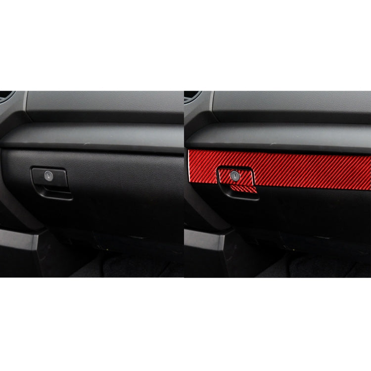 3 PCS / Set Carbon Fiber Car Co-pilot Glove Box Decorative Sticker for Toyota Tundra 2014-2018,Left Drive (Red) - In Car by buy2fix | Online Shopping UK | buy2fix