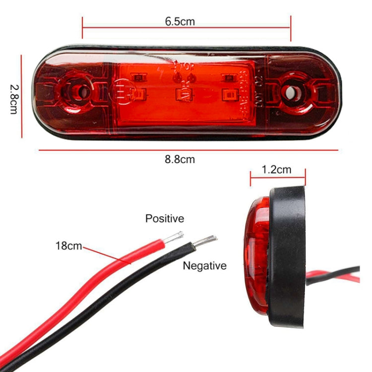 5 PCS MK-327 Car / Truck 3LEDs Side Marker Indicator Light Tail Light (Red Light) - In Car by buy2fix | Online Shopping UK | buy2fix