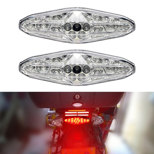 2 PCS KC-WD-NEW-3X Motorcycle LED Brake Light Running Lamp (Transparent) - In Car by buy2fix | Online Shopping UK | buy2fix