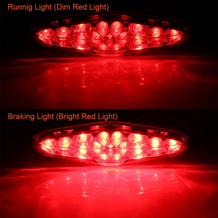 2 PCS KC-WD-NEW-3X Motorcycle LED Brake Light Running Lamp (Transparent Black) - In Car by buy2fix | Online Shopping UK | buy2fix