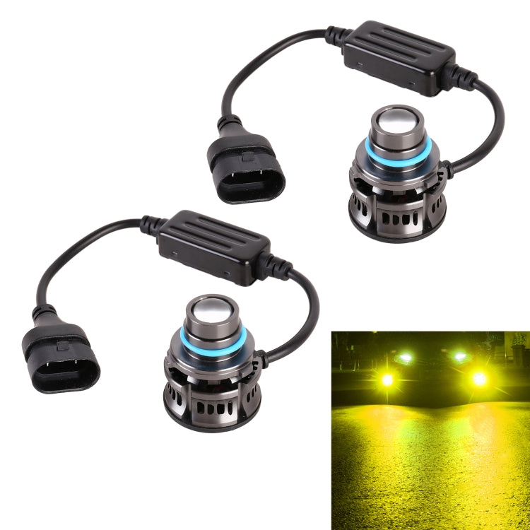 1 Pair 9006 27W / DC12V Car Aluminum Alloy Flashing LED Headlight (Gold Light) - In Car by buy2fix | Online Shopping UK | buy2fix