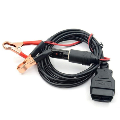 OBD II Car ECU Emergency Power Supply Cable Memory Saver with Alligator Clip-On Cigarette Lighter Power Socket - In Car by buy2fix | Online Shopping UK | buy2fix