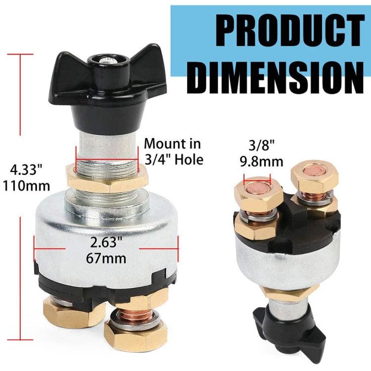 12-24V Car Battery Selector Isolator Disconnect Rotary Switch Cut - In Car by buy2fix | Online Shopping UK | buy2fix