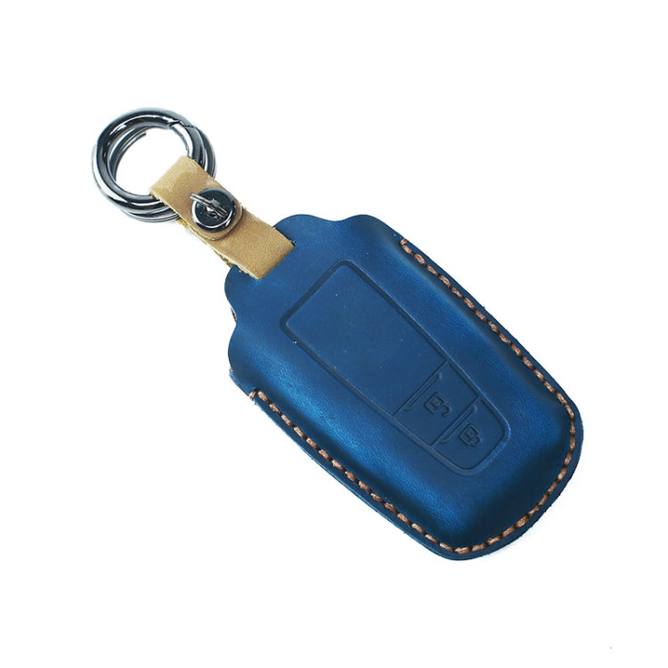 For Toyota Car Cowhide Leather Key Protective Cover Key Case, Two Keys Version(Blue) -  by buy2fix | Online Shopping UK | buy2fix