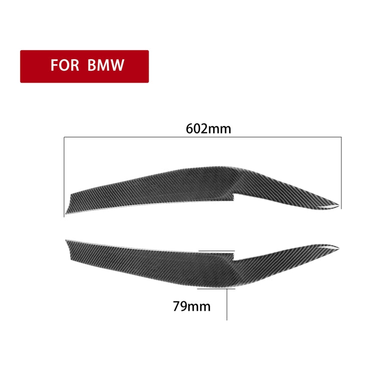 2 PCS / Set Carbon Fiber Car Lamp Eyebrow Decorative Sticker for BMW 5 Series G30 / G38 2018, Drop Glue Version - In Car by buy2fix | Online Shopping UK | buy2fix