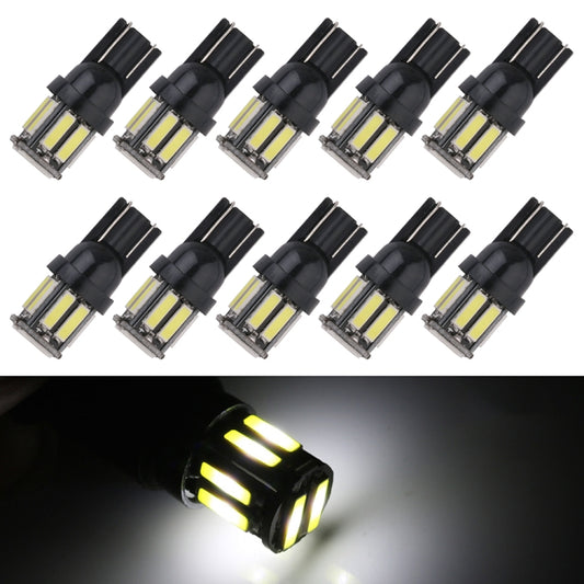 10pcs T10 DC12V / 0.96W / 0.08A Car Clearance Light 10LEDs SMD-7020 Lamp Beads (White Light) - In Car by buy2fix | Online Shopping UK | buy2fix