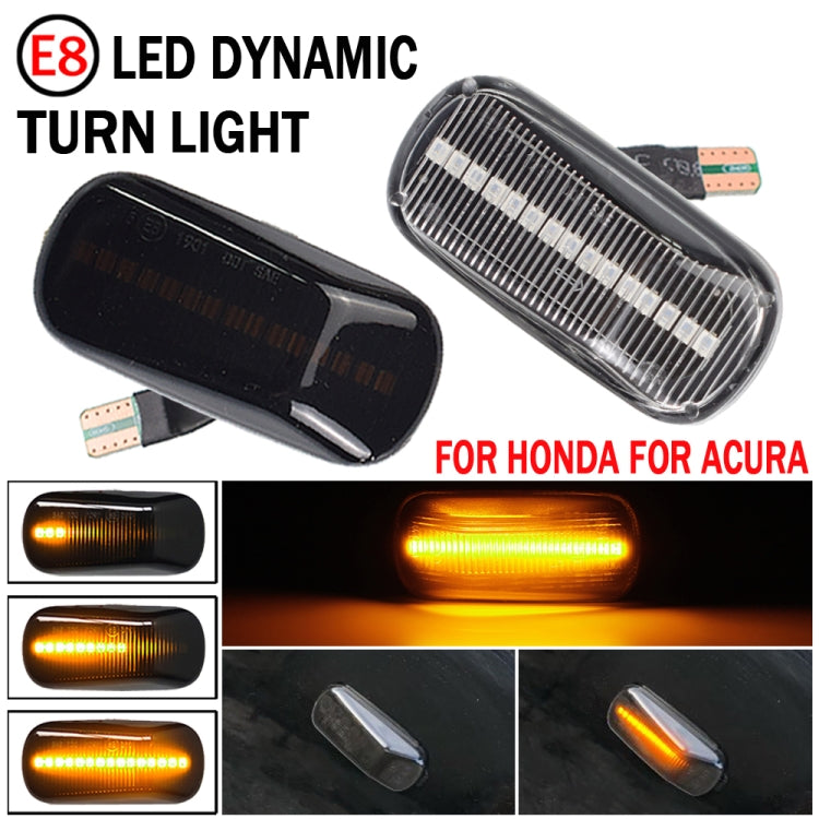 2pcs For Honda Civic 2001-2015 Car Dynamic LED Fender Side Light 34301-S5H-T02(Transparent) - In Car by buy2fix | Online Shopping UK | buy2fix