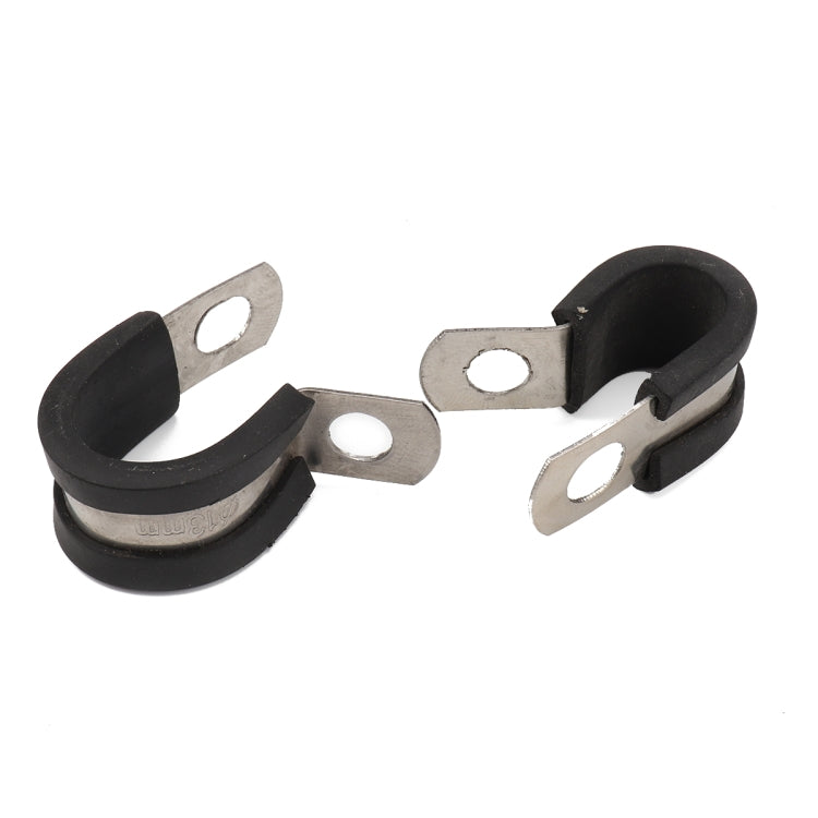 10 PCS Car Rubber Cushion Pipe Clamps Stainless Steel Clamps, Size: 3/4 inch (19mm) - In Car by buy2fix | Online Shopping UK | buy2fix