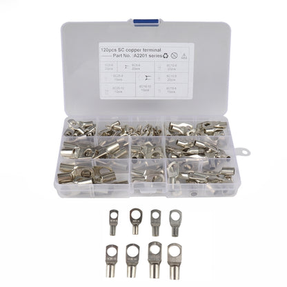 120 in 1 Boat / Car Bolt Hole Tinned Copper Terminals Set Wire Terminals Connector Cable Lugs SC Terminals - In Car by buy2fix | Online Shopping UK | buy2fix