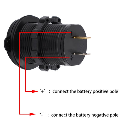 Universal Car Dual USB Charger Power Outlet Adapter 4.2A 5V IP66 with Aperture + 60cm Cable(Red Light) - Car Charger by buy2fix | Online Shopping UK | buy2fix