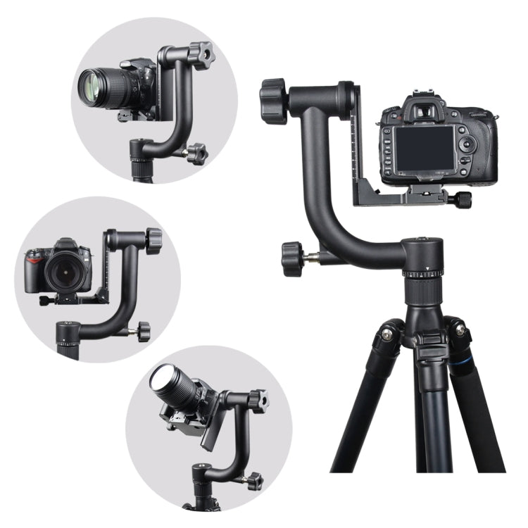 YELANGU Horizontal 360 Degree Gimbal Tripod Head for Home DV and SLR Cameras(Black) - Camera Accessories by YELANGU | Online Shopping UK | buy2fix