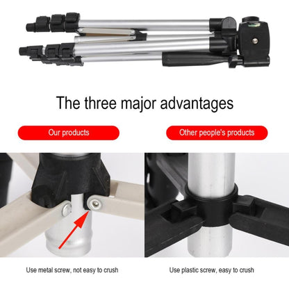 3120 Live Broadcast Tripod 4-Section Folding Legs Aluminum Alloy Tripod Mount with U-Shape Three-Dimensional Tripod Head for DSLR & Digital Camera, Adjustable Height: 34-103cm(Black) - Camera Accessories by buy2fix | Online Shopping UK | buy2fix