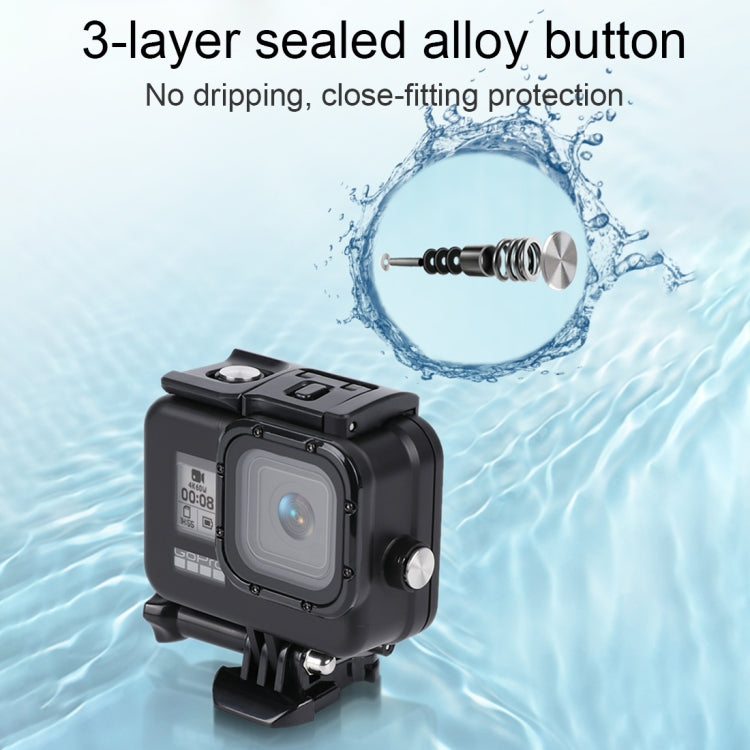 For GoPro HERO8 Black 45m Waterproof Housing Protective Case with Buckle Basic Mount & Screw & Floating Bobber Grip & Strap & Anti-Fog Inserts(Transparent) - DJI & GoPro Accessories by buy2fix | Online Shopping UK | buy2fix