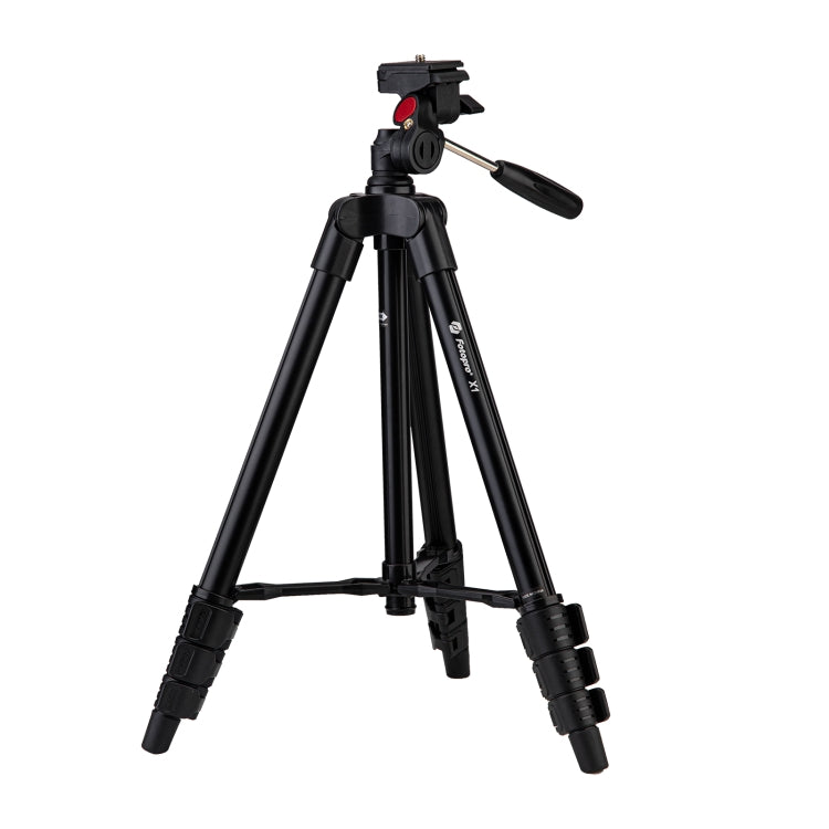 Fotopro X1 4-Section Folding Legs Tripod Mount with U-Shape Three-Dimensional Tripod Head & Phone Clamp for DSLR & Digital Camera, Adjustable Height: 39-122.5cm (Black) - Tripods by Fotopro | Online Shopping UK | buy2fix