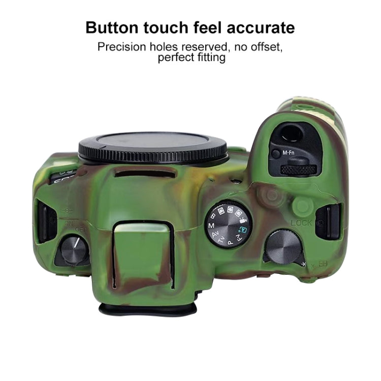 For Canon EOS R6 Litchi Texure Soft Silicone Case(Camouflage) - Camera Accessories by buy2fix | Online Shopping UK | buy2fix