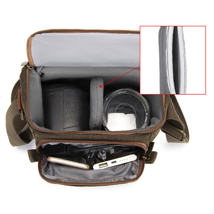 CADEN N1 Large Retro Multifunctional Canvas Waterproof Digital Camera Photography Shoulder Bag(Coffee) - Camera Accessories by CADeN | Online Shopping UK | buy2fix