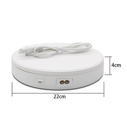 22cm Electric Rotating Turntable Display Stand Live Video Shooting Props Turntable Jewelry Shoes Display Platform, EU Plug (White) - Camera Accessories by buy2fix | Online Shopping UK | buy2fix