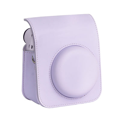 For FUJIFILM instax mini 12 Full Body Leather Case Camera Bag with Strap (Purple) - Leather Bag by buy2fix | Online Shopping UK | buy2fix