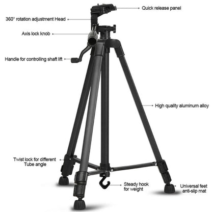 3366 Quality 1.7m Portable Phone Live Selfie Tripod DV SLR Camera Stand (Black) - Tripods by buy2fix | Online Shopping UK | buy2fix