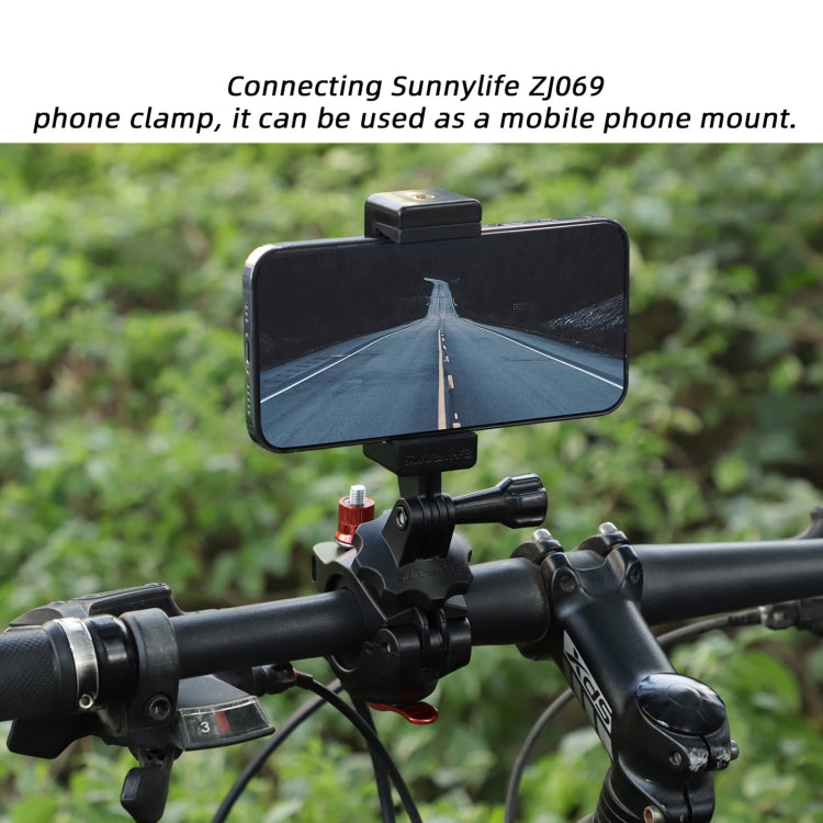 Sunnylife Sports Camera Universal Bicycle Clamp 360 Rotation 19-35mm Clip for DJI Action / Insta360 / GoPro (Black) - Bicycle Handlebar Mount by Sunnylife | Online Shopping UK | buy2fix