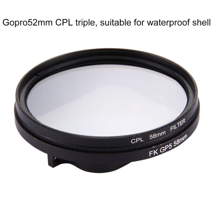 58mm 3 in 1 Round Circle CPL Lens Filter with Cap for GoPro HERO7 Black/6 /5 - DJI & GoPro Accessories by buy2fix | Online Shopping UK | buy2fix