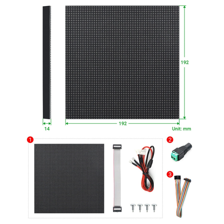 Waveshare RGB Full-Color LED Matrix Panel, 3mm Pitch, 64 x 64 Pixels, Adjustable Brightness - Other Accessories by WAVESHARE | Online Shopping UK | buy2fix