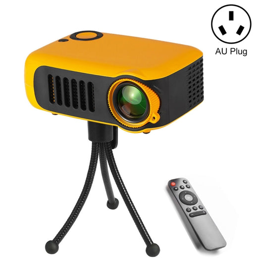 A2000 Portable Projector 800 Lumen LCD Home Theater Video Projector, Support 1080P, AU Plug (Yellow) - Consumer Electronics by buy2fix | Online Shopping UK | buy2fix