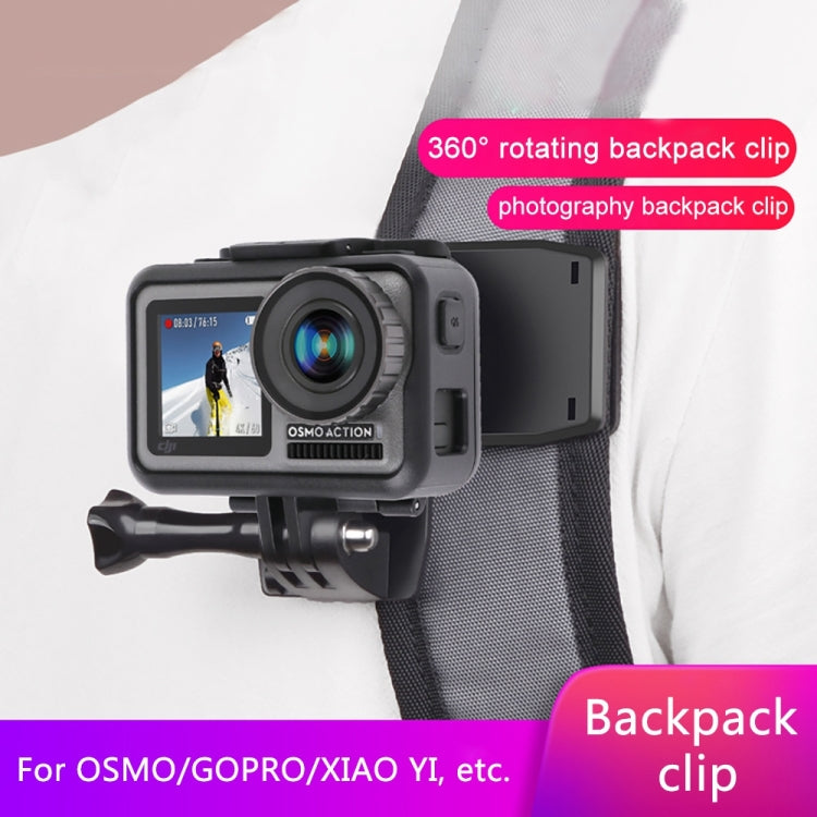 RUIGPRO 360 Degree Rotation Backpack Rec-Mounts Clip Clamp Mount + Phone Clamp for GoPro, Insta360, DJI and Other Action Cameras(Black) - Mount & Holder by RUIGPRO | Online Shopping UK | buy2fix