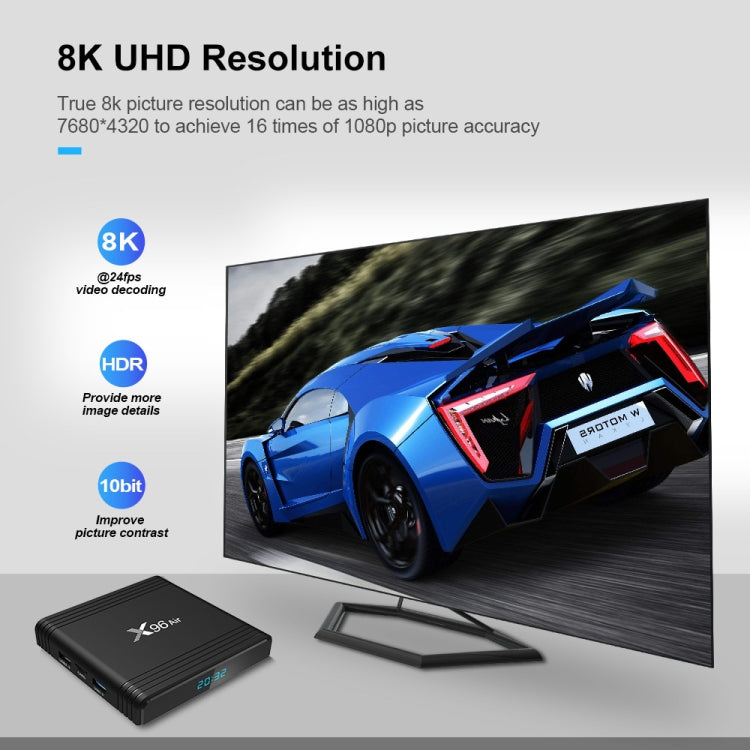 X96 Air 8K Smart TV BOX Android 9.0 Media Player with Remote Control, Quad-core Amlogic S905X3, RAM: 2GB, ROM: 16GB, Dual Band WiFi, AU Plug - Consumer Electronics by buy2fix | Online Shopping UK | buy2fix