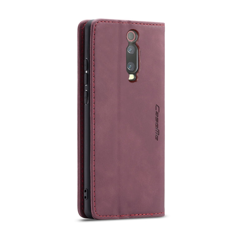 CaseMe-013 Multi-functional Retro Frosted Horizontal Flip Leather Case with Card Slot & Holder & Wallet For Xiaomi Mi 9T Pro / Redmi K20 Pro / Xiaomi Mi 9T / Redmi K20(Wine Red) - Xiaomi Accessories by CaseMe | Online Shopping UK | buy2fix