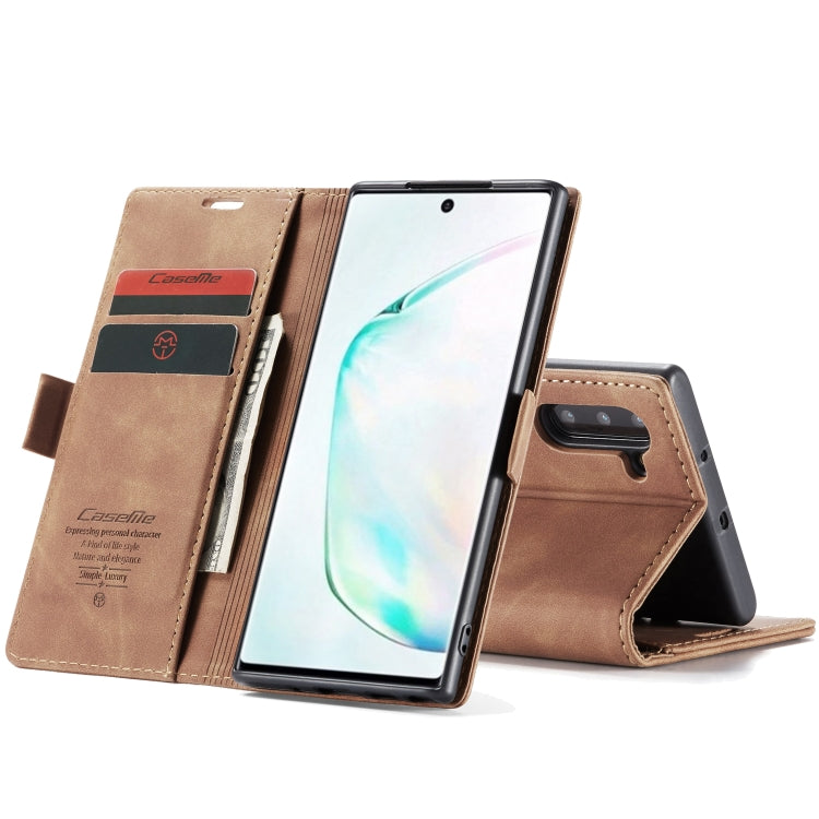 CaseMe-013 Multifunctional Horizontal Flip Leather Case with Card Slot & Holder for Galaxy Note 10(Brown) - Galaxy Phone Cases by CaseMe | Online Shopping UK | buy2fix