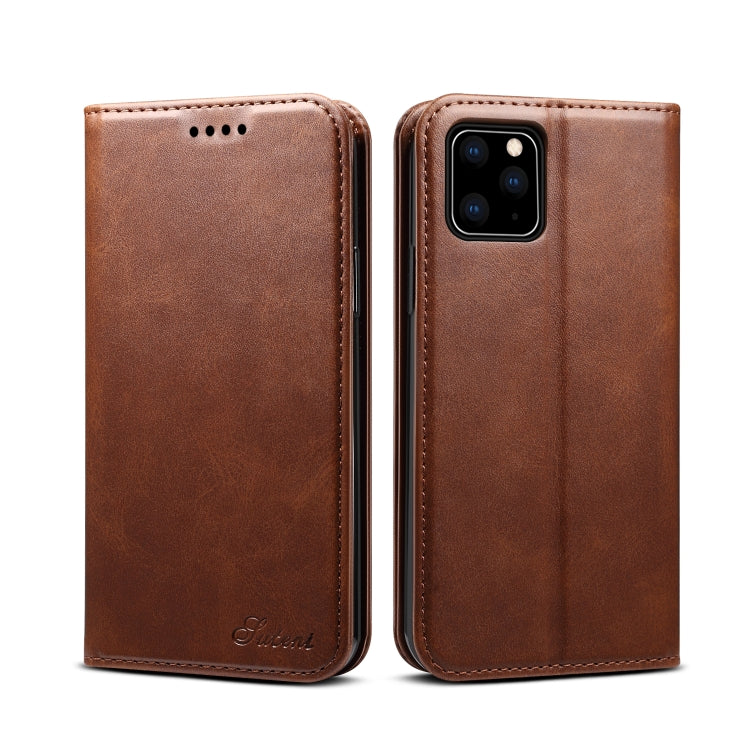 Suteni Calf Texture Horizontal Flip Leather Case with Holder & Card Slots & Wallet for iPhone 11 Pro(Brown) - iPhone 11 Pro Cases by Suteni | Online Shopping UK | buy2fix