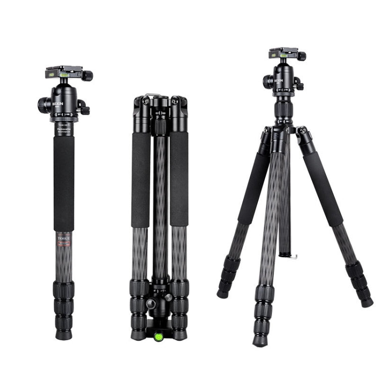 BEXIN W284C H36 Carbon Fiber Professional Photo Tripod for DSLR Camera - Camera Accessories by BEXIN | Online Shopping UK | buy2fix