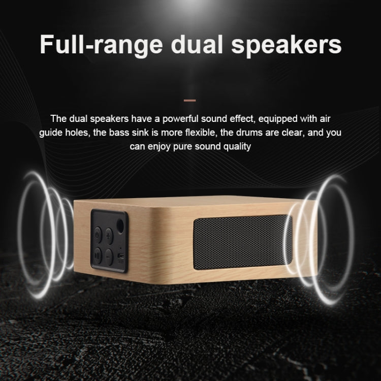 Q1A Bluetooth 4.2 Mini Wooden Double Horns Bluetooth Speaker(Yellow Wood Texture) - Mini Speaker by buy2fix | Online Shopping UK | buy2fix