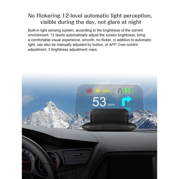 C1 OBD2 + GPS Mode Car HUD Head-up Display Compass / Speed / Water Temperature / Voltage Display / Speed / Fault Alarm / Navigation Function -  by buy2fix | Online Shopping UK | buy2fix