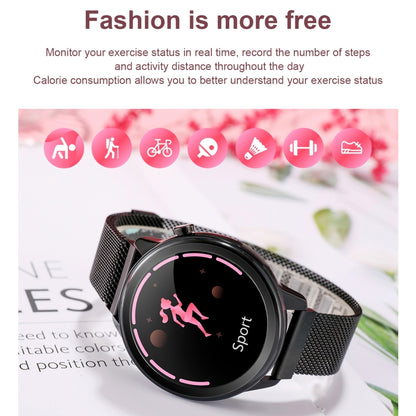 F80 1.3 inch TFT Color Screen IP68 Waterproof Women Smart Watch, Support Body Temperature Monitor / Blood Pressure Monitor / Menstrual Cycle Reminder(Black) - Smart Wear by buy2fix | Online Shopping UK | buy2fix