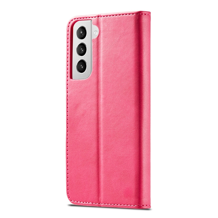 For Samsung Galaxy S21 5G LC.IMEEKE Calf Texture Horizontal Flip Leather Case with Holder & Card Slots & Wallet(Red) - Galaxy S21 5G Cases by LC.IMEEKE | Online Shopping UK | buy2fix