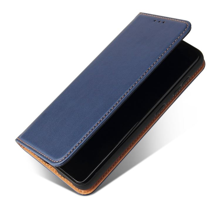 For Samsung Galaxy S21 5G Fierre Shann PU Genuine Leather Texture Horizontal Flip Leather Case with Holder & Card Slots & Wallet(Blue) - Galaxy S21 5G Cases by FIERRE SHANN | Online Shopping UK | buy2fix