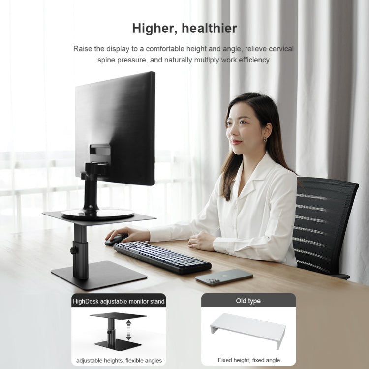 NILLKIN N6 Adjustable High Desk Laptop Monitor Stand Holder (Silver) - Computer & Networking by NILLKIN | Online Shopping UK | buy2fix