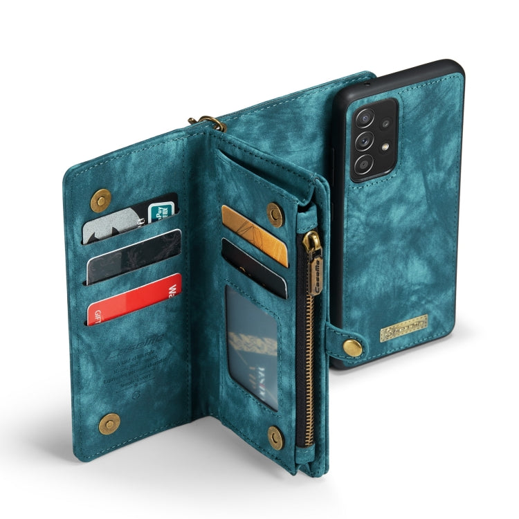 For Samsung Galaxy A52 5G / 4G CaseMe Detachable Multifunctional Horizontal Flip Leather Case, with Card Slot & Holder & Zipper Wallet & Photo Frame(Blue) - Galaxy Phone Cases by CaseMe | Online Shopping UK | buy2fix